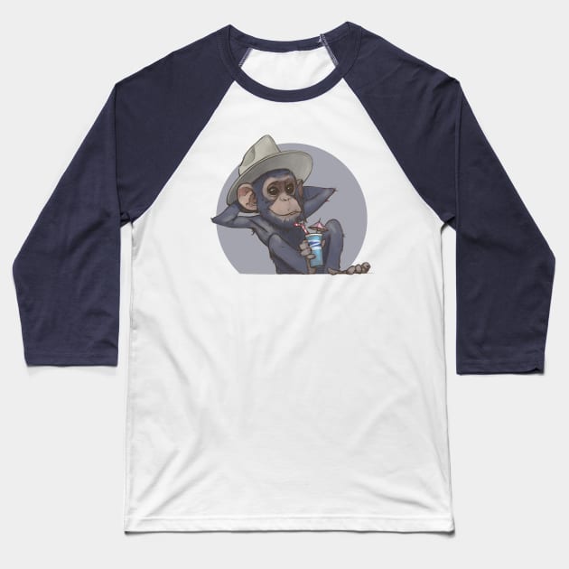 monkey 07 Baseball T-Shirt by RamonMascaros